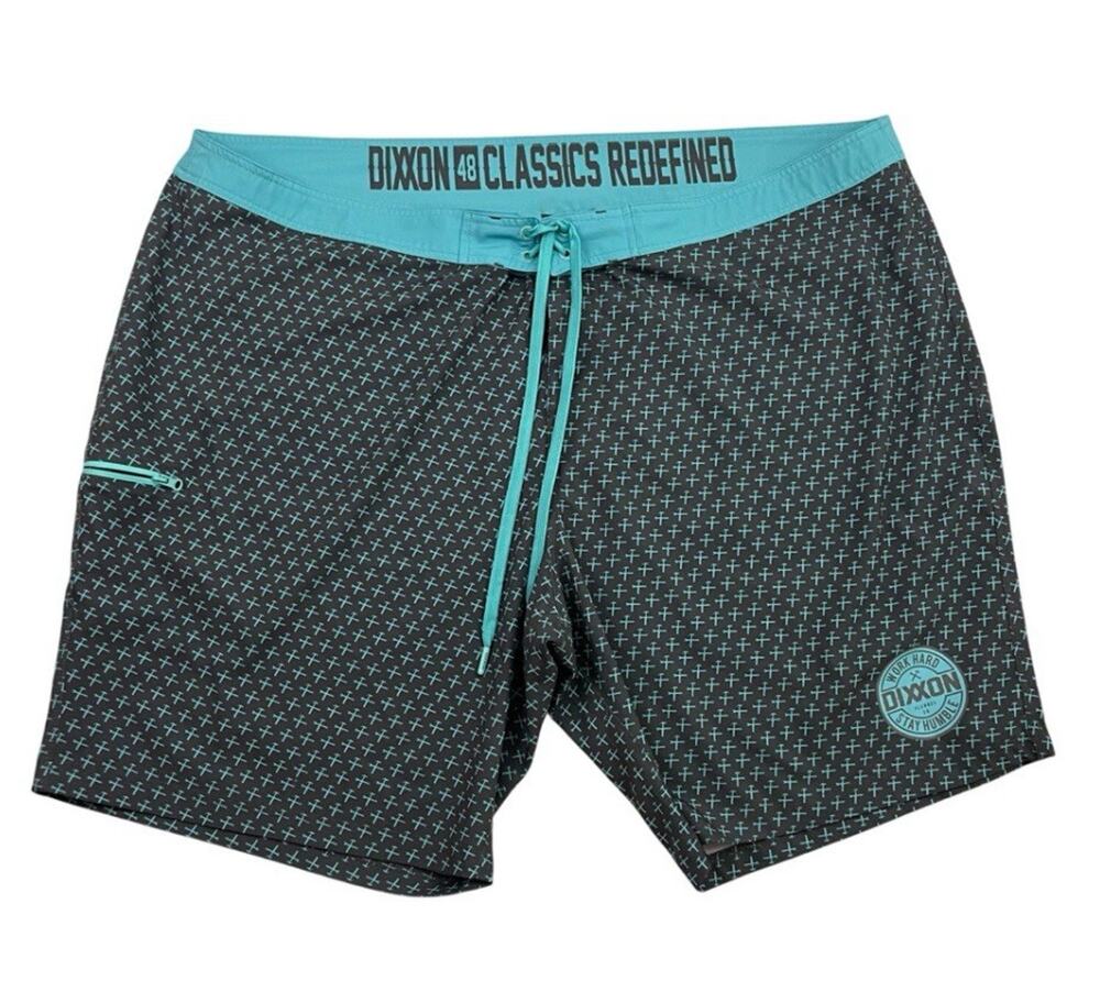 Dixxon Board Shorts Mens 48 Gray Drawstring Waist Surf Swim Trunks